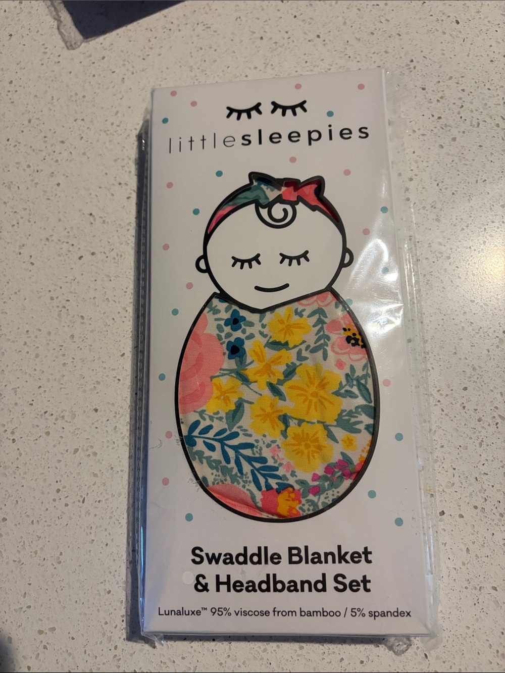 Little Sleepies Pink Secret Garden Blanket and Headband Set